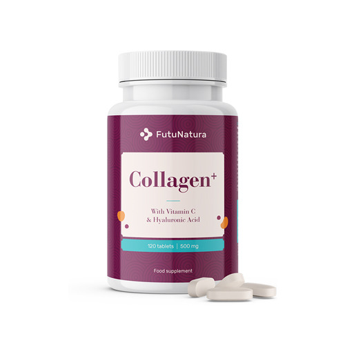 Kollagén + C-vitamin + hialuronsav.