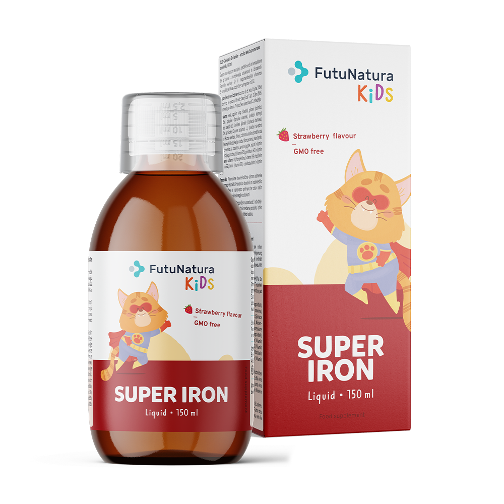 Super Iron: Vas + B-vitaminok – Folyékony étrend-kiegészítő gyerekeknek