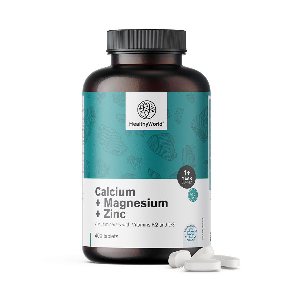 Kalcium + magnézium + cink tablettákban egész éves készlet.