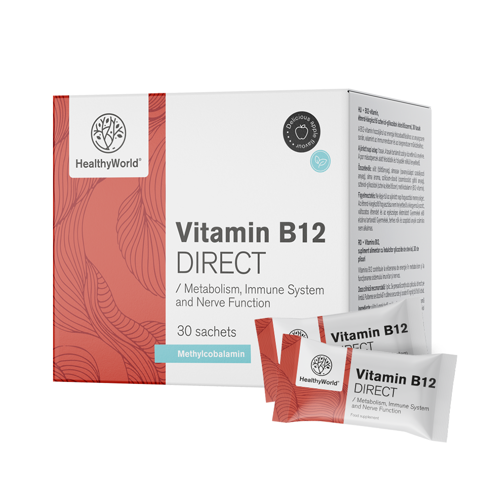 B12-vitamin DIRECT. Azonnali felszívódású B12-vitamin étrend-kiegészítő.